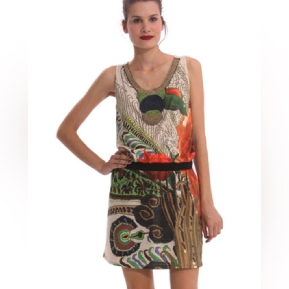 Desigual Multicolor Floral & Abstract Mini Dress